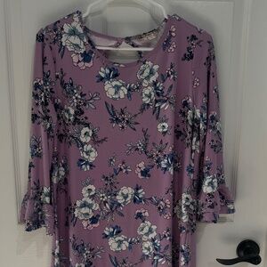Purple women's floral dress